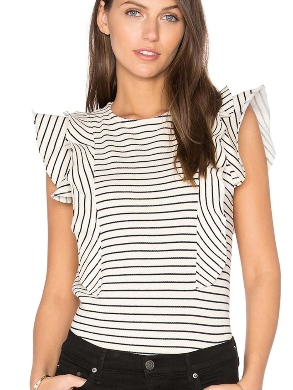 McGuire Noemie Ruffle Striped Sleeveless Tank Top - Size XS